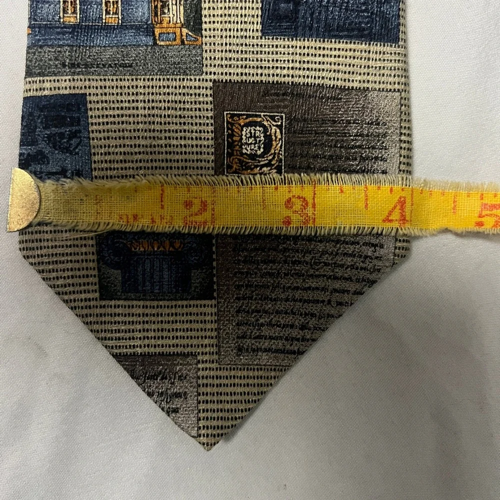STRUCTURE XL Architectural Building Print Silk Necktie Engineer Formal Accessory